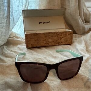 Costa Panga Sunglasses with Brown Tortoise Frame and Mint Accents